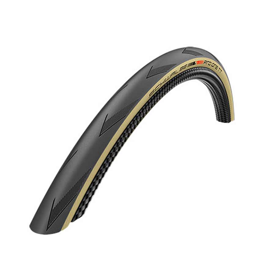 Schwalbe, Pro One TT, Tire, 700x25C, Folding, Tubeless Ready, Addix Race, 127TPI, Tanwall