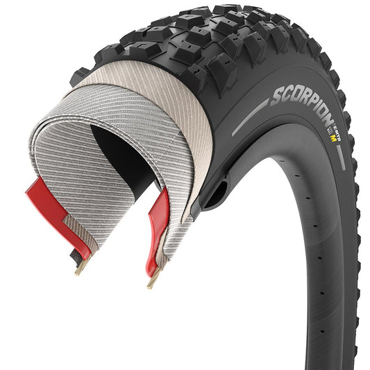 Pirelli, Scorpion E-MTB M, Mountain Tire, 275x2.60, Folding, Tubeless Ready, SmartGRIP Gravity, Hyperwall, 60TPI, Black