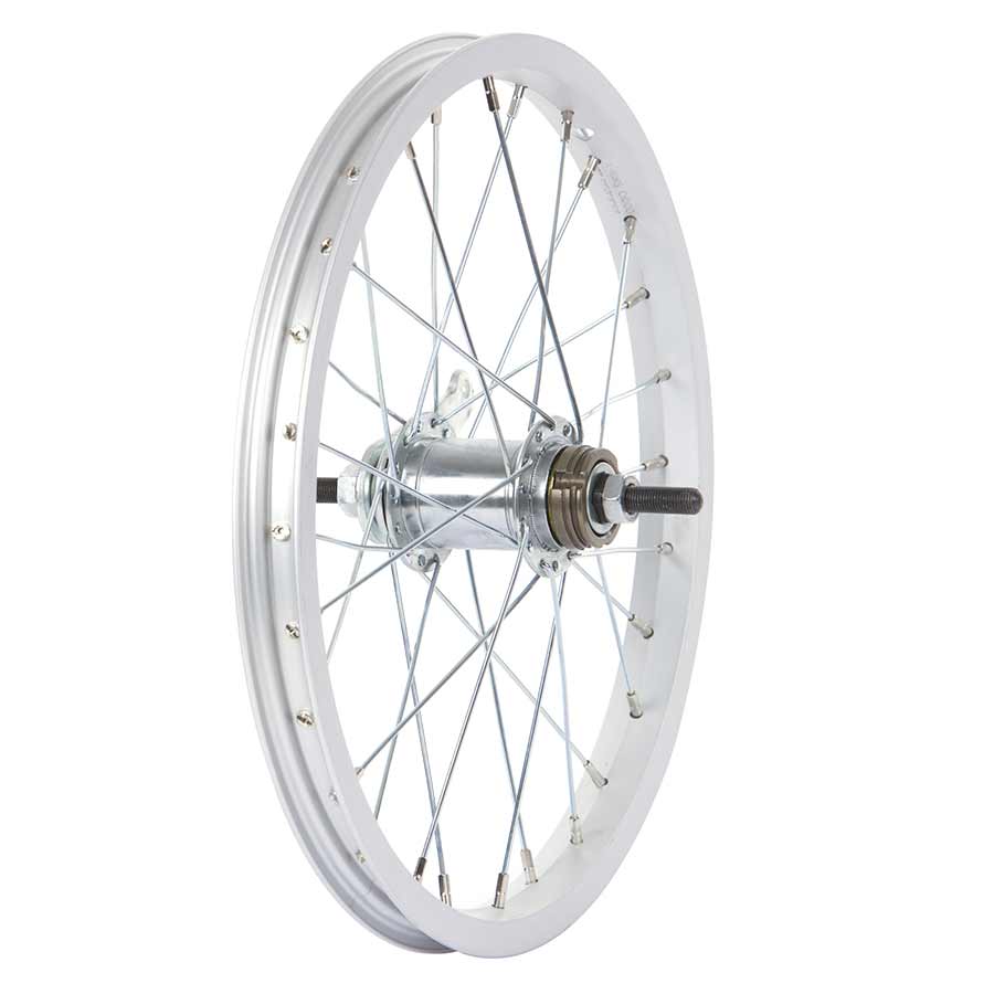 Wheel Shop, Rear 16'' Wheel Alex C1000 Silver / Coaster Silver, 28 Steel spokes, Nutted axle