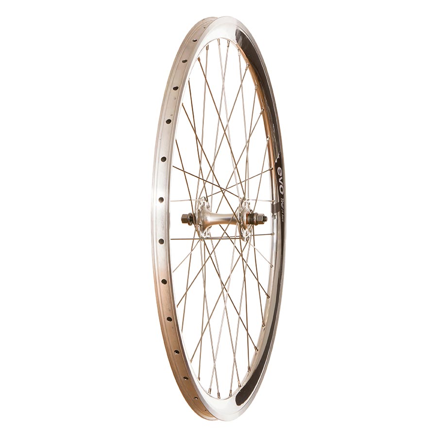 Wheel Shop, Evo Tour 19 Aero Silver/ Formula TH-50, Wheel, Front, 700C / 622, Holes: 32, Bolt-on, 100mm, Rim