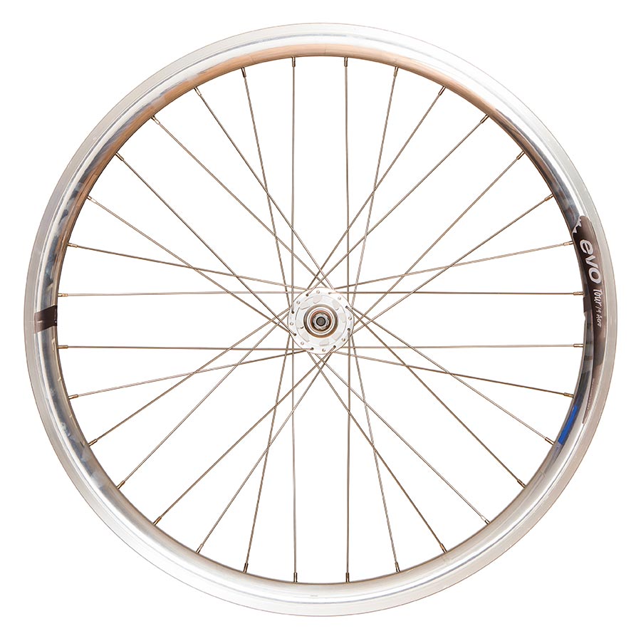 Wheel Shop, Evo Tour 19 Aero Silver/ Formula TH-50, Wheel, Front, 700C / 622, Holes: 32, Bolt-on, 100mm, Rim