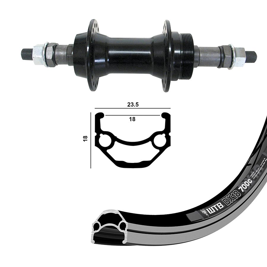 Wheel Shop, WTB DX18, Wheel, Front, 26'' / 559, Holes: 36, Bolt-on, 100mm, Rim