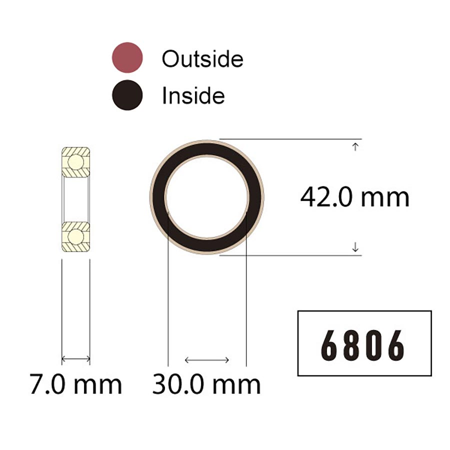 Wheels Manufacturing, Angular Contact, Sealed Cartridge Bearing, MR 2437, 24x37x7mm, Steel