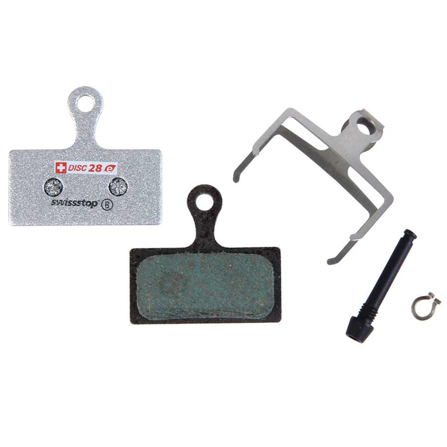 SwissStop, Disc 15 E, Disc brake pads, Shape: Deore BR-MT410, M375/485/486/515525/575/615, Auriga, Hylex, Spyre, Orion, Organic, Pair