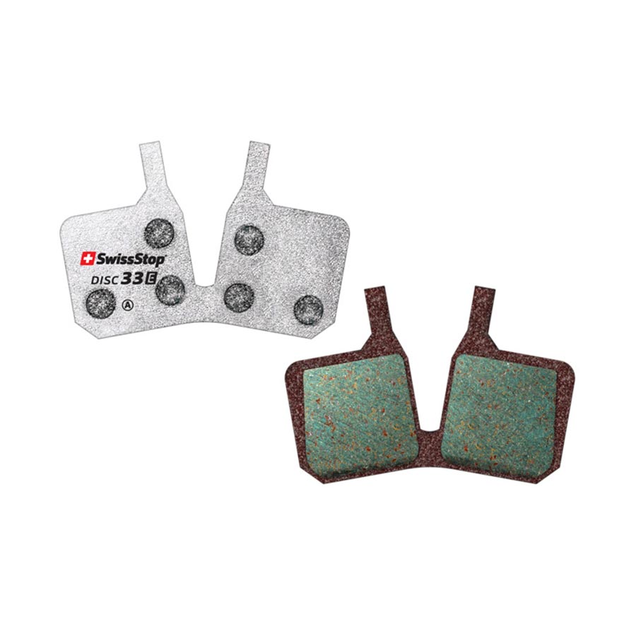 SwissStop, Disc 15 E, Disc brake pads, Shape: Deore BR-MT410, M375/485/486/515525/575/615, Auriga, Hylex, Spyre, Orion, Organic, Pair