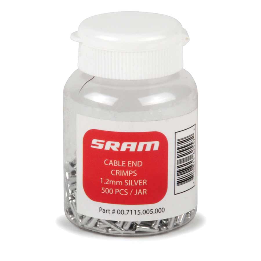 SRAM, JAR OF 500 PITSTOP 1.8mm BRAKE CABLE ENDS - SILVER