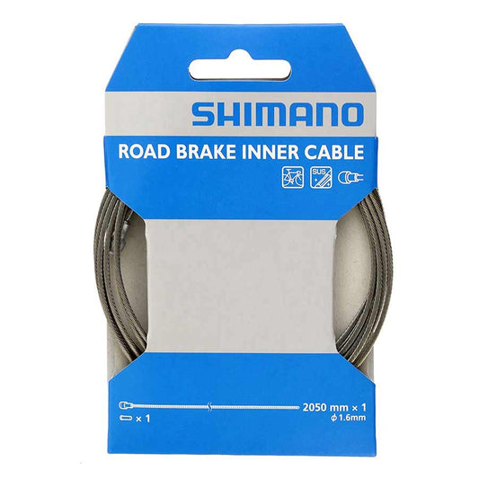 Shimano, Brake cable, Stainless, Road, 1.6 x 2050mm, Unit