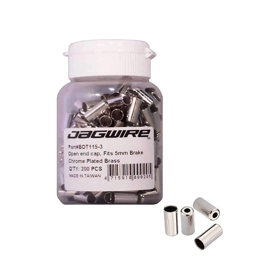 Jagwire, Housing stops for brake housing, 5mm, Brass, Silver, Bottle of 200