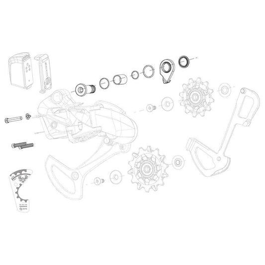 SRAM, XX1 Eagle AXS Bolt and Screw Kit, B-Bolt/Washer, B-Screw, and Limit Screws, Kit