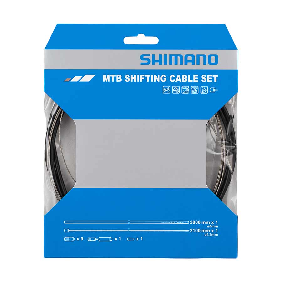 Shimano, MTB 1x Shift Cable Set, Stainless Steel, 2000mm, Black, Shimano/SRAM, Set