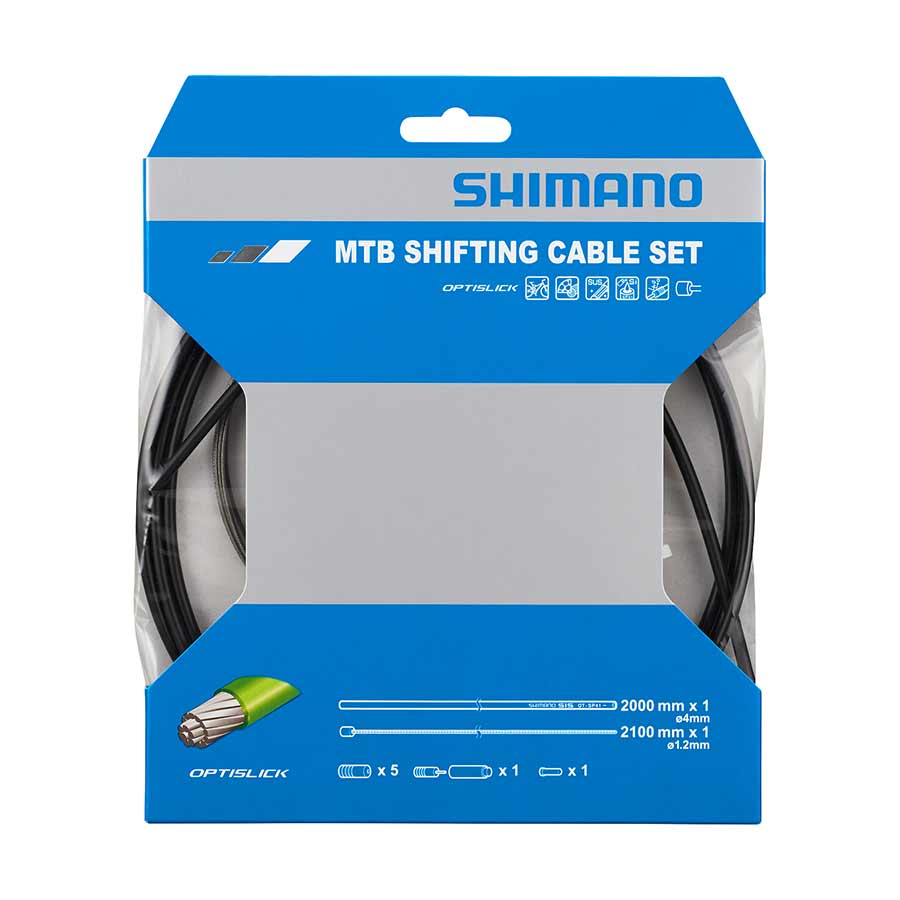 Shimano, MTB 1x Shift Cable Set, Stainless Steel, 2000mm, Black, Shimano/SRAM, Set