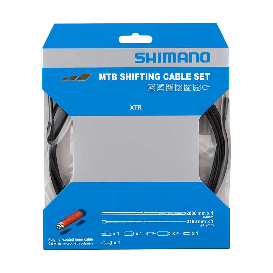 Shimano, MTB 1x Shift Cable Set, Stainless Steel, 2000mm, Black, Shimano/SRAM, Set