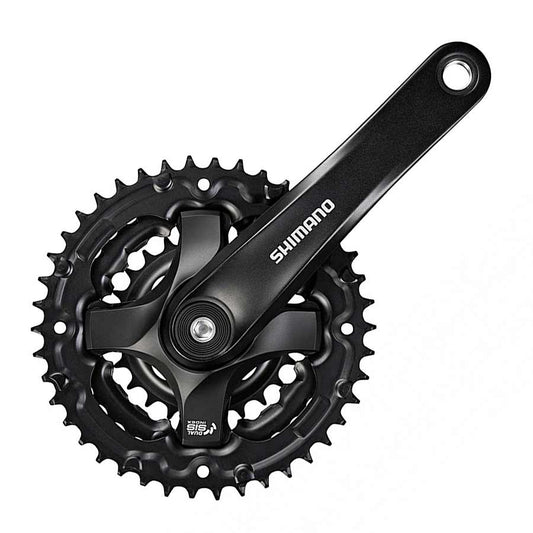 Shimano, FC-TY501, Crankset, 6/7/8 sp., 170mm, 24/34/42T, Riveted, Square, 47.5mm, Black