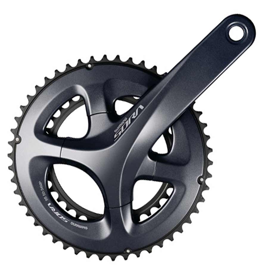 Shimano, Sora FC-R3000, Crankset, 9 sp., 170mm, 34/50T, BCD:110, H2, 43.5mm, Black