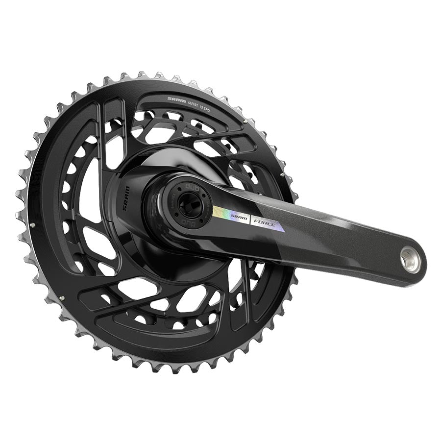 SRAM, Force D2 2x, Crankset, Speed: 12, Spindle: 28.99mm, BCD: Direct Mount, 48/35, DUB, 165mm, Black, Road Disc