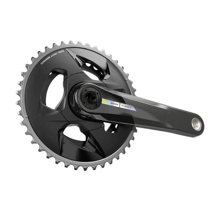 SRAM, Force D2 2x Wide, Crankset, Speed: 12, Spindle: 28.99mm, BCD: 94, 43/30, DUB, 165mm, Black, Road Disc