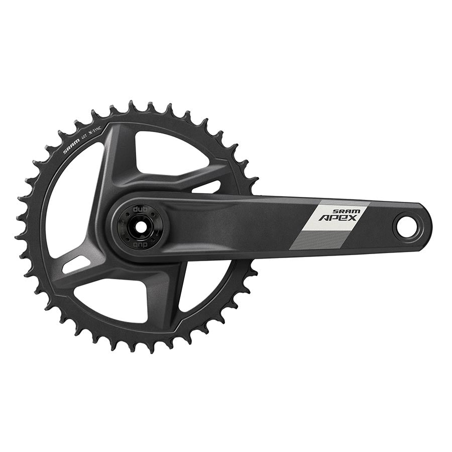 SRAM, Apex D1, Crankset, Speed: 12, Spindle: 28.99mm, BCD: Direct Mount, 40, DUB, 160mm, Black, Road Disc