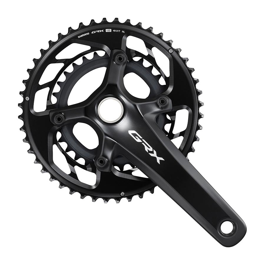 Shimano, GRX FC-RX820-2, Crankset, Speed: 12, Spindle: 24mm, BCD: 80/110, 31/48, Hollowtech II, 170mm, Black, Road Disc