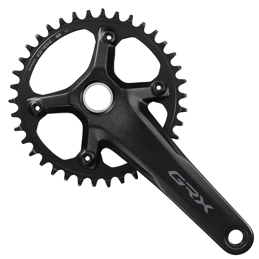 Shimano, GRX FC-RX610-1, Crankset, Speed: 12, Spindle: 24mm, BCD: 110, 38, 165mm, Black, Road Disc