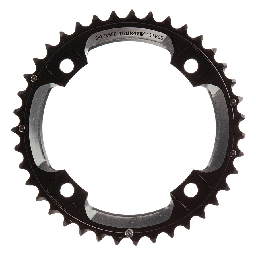 SRAM, 39T, 10 sp, BCD 120mm, 4-Bolt, All 26/39, Outer Chainring, For L-pin GXP 2x10, Aluminum, Black, 11.6215.188.260