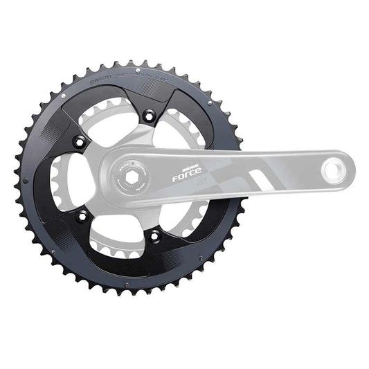 SRAM, 50D, 11sp, BCD: 110mm, 5 Bolts, Force22 X-Glide, Outer Chainring, For 34/50, Aluminum, Black, 11.6218.010.001