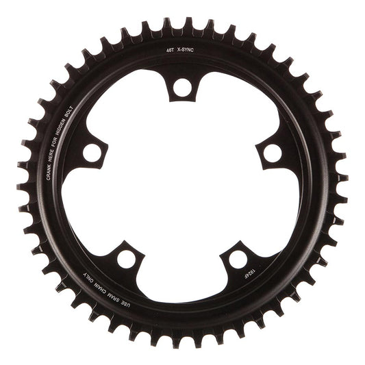 SRAM, 46T, 11sp, BCD: 110mm, 5 Bolts, X-Sync, Outer Chainring, For X-Sync, Aluminum, Grey, 11.6218.015.004