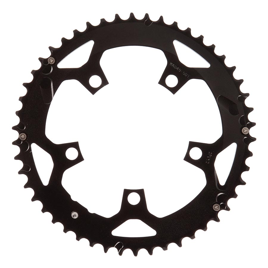 FSA, 50T, 10/11sp., BCD: 110mm, 5 Bolts, Pro Road, Outer Chainring, For Double, Aluminum, Black, 371-0250F