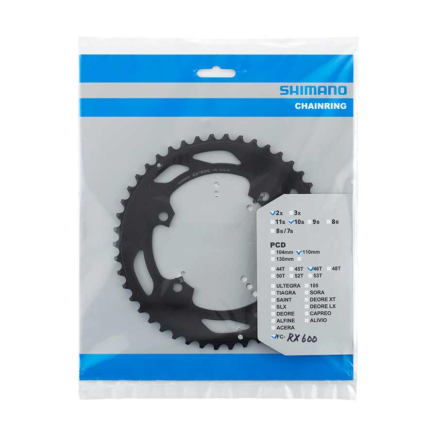 Shimano, GRX FC-RX600 2x10 / 2x11, Chainring, Teeth: 30, Speed: 10/11, BCD: 80, Bolts: 4, Inner, Aluminum, Black