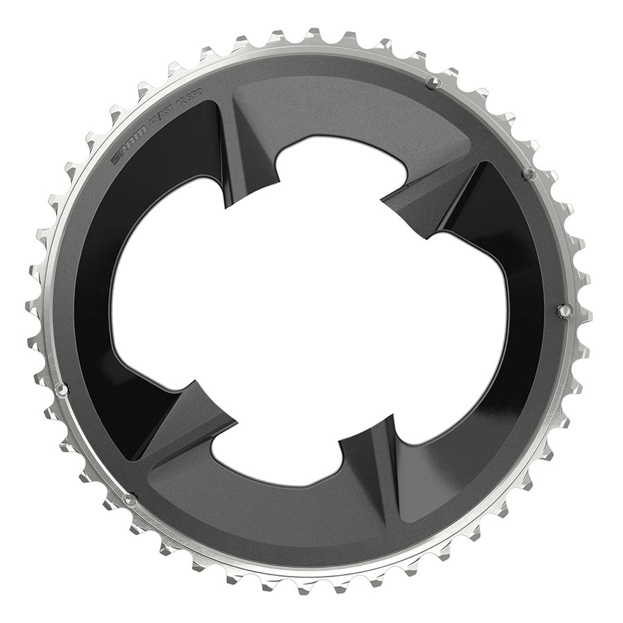 SRAM, Rival D1 2x 107mm, Chainring, Teeth: 48, Speed: 12, BCD: 107mm, Bolts: 4, Aluminum, Black