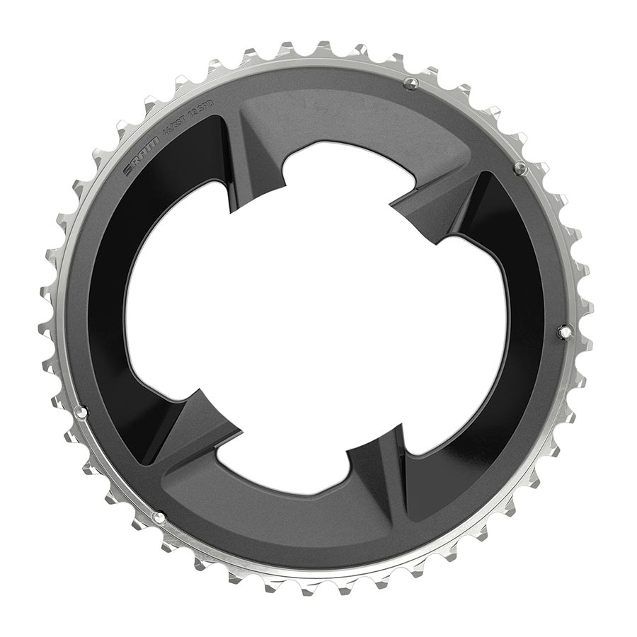 SRAM, Rival D1 2x 107mm, Chainring, Teeth: 48, Speed: 12, BCD: 107mm, Bolts: 4, Aluminum, Black