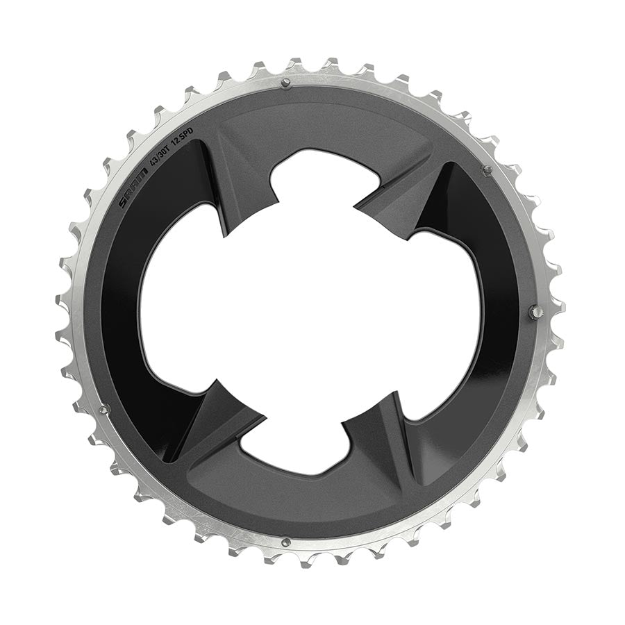 SRAM, Rival D1 Wide 94mm, Chainring, Teeth: 43, Speed: 12, BCD: 94mm, Bolts: 4, Aluminum, Black