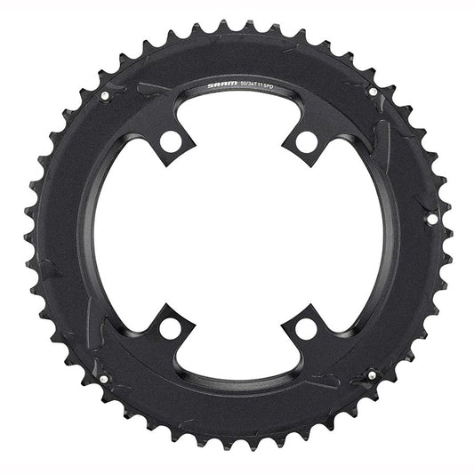 SRAM, Road 110mm Asymmetrical, Chainring, Teeth: 50, Speed: 11, BCD: 110, Bolts: 4, Outer, Aluminum, Black