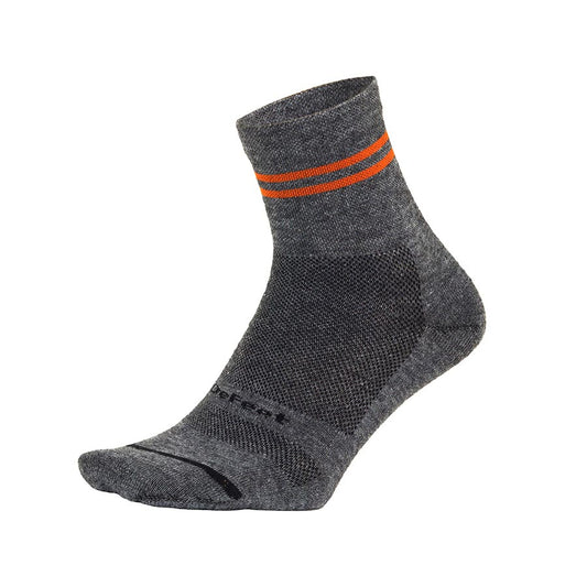 DeFeet, Wooleator Pro 3'', Socks, Gravel Grey/Burnt Orange, M, Pair