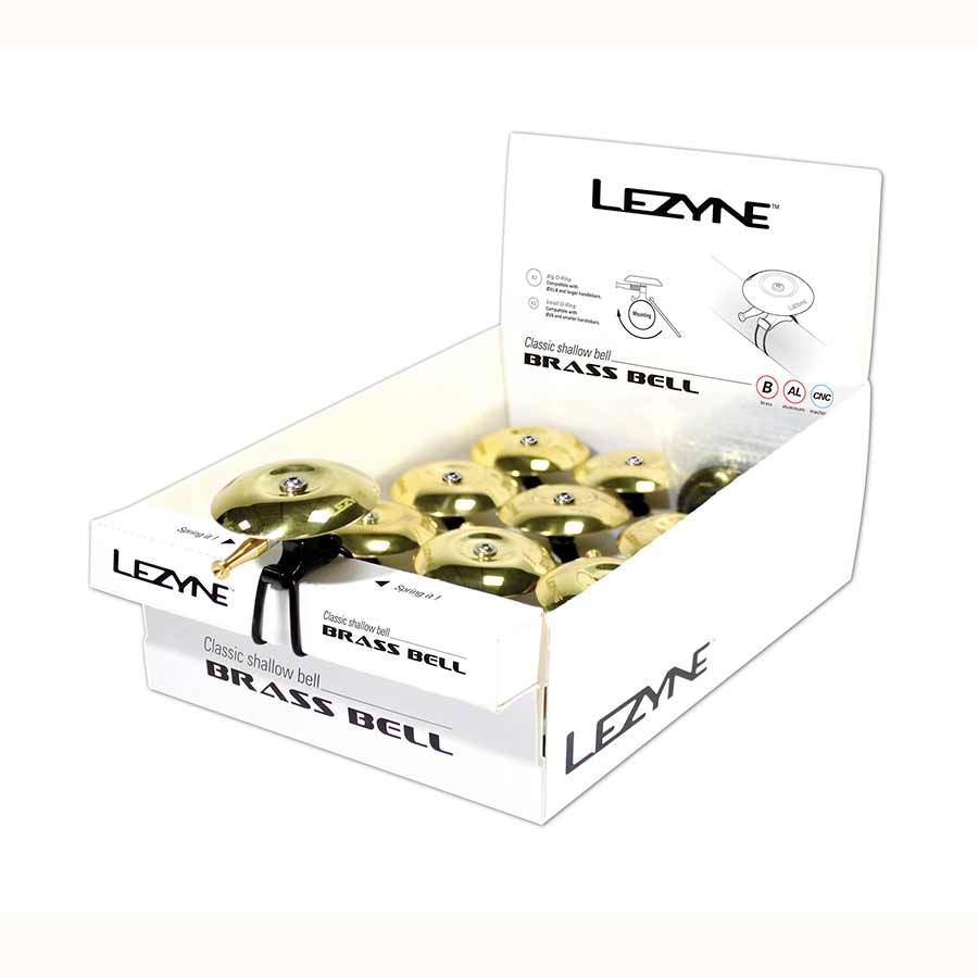 Lezyne, Classic Shallow Brass, Bell, Brass/Black, 11pcs