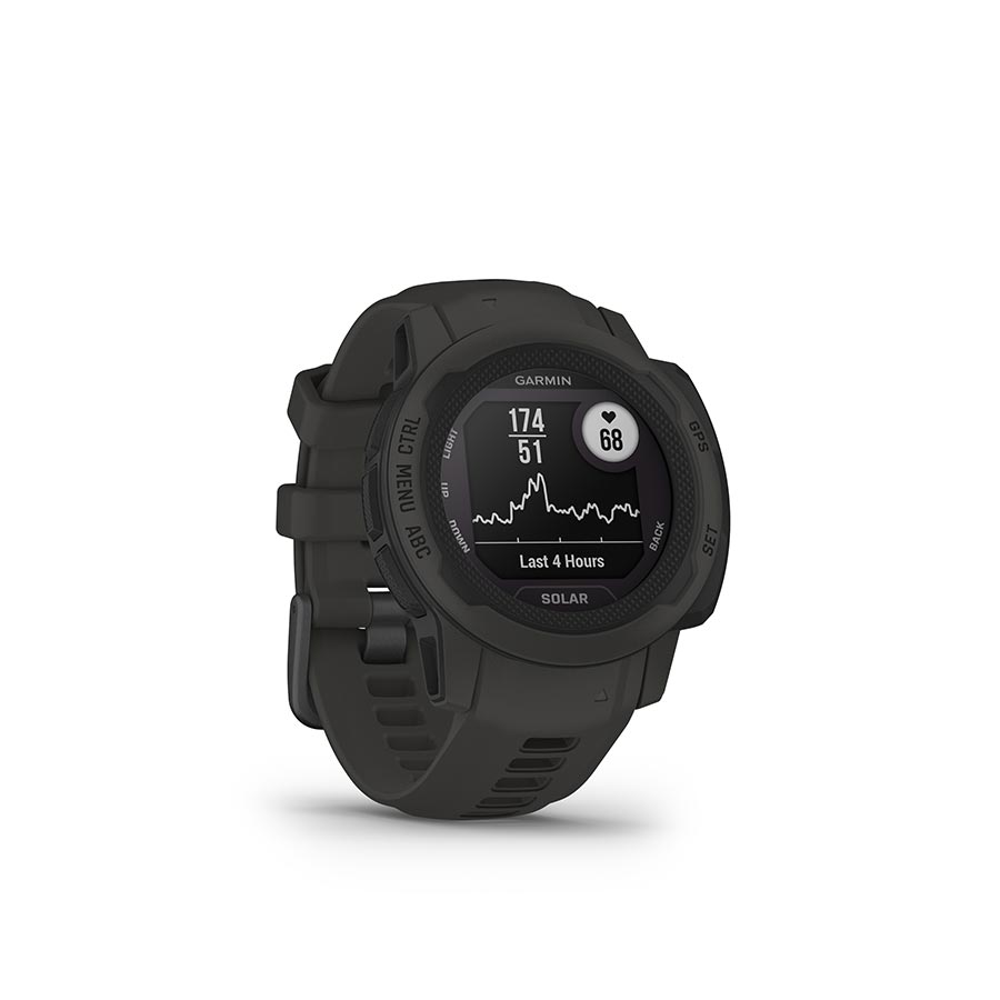 Garmin, Instinct 2S Solar, Watch, Watch Color: Graphite, Wristband: Graphite - Silicone