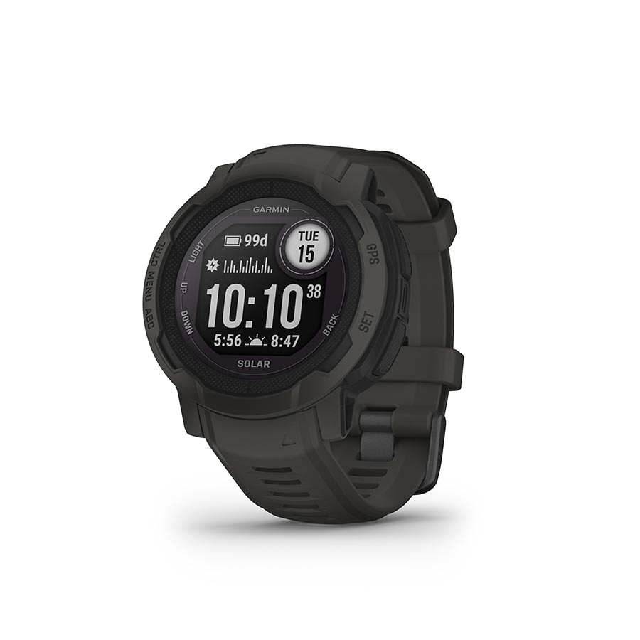 Garmin, Instinct 2 Solar, Watch, Watch Color: Graphite, Wristband: Graphite - Silicone