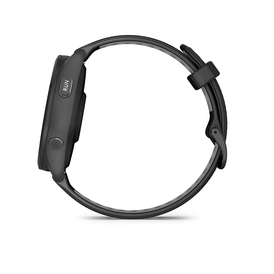 Garmin, Forerunner 265 Music, Watch, Watch Color: Black, Wristband: Black/Powder Grey - Silicone