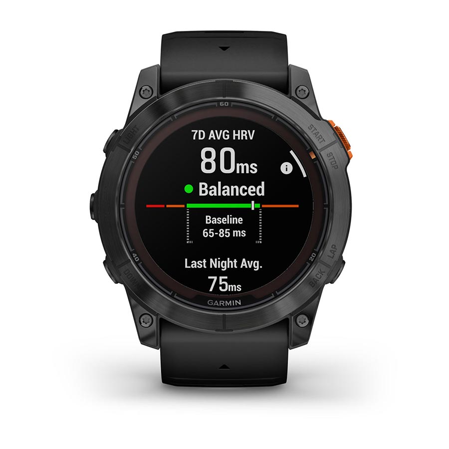 Garmin, fenix 7X Pro Solar, Glass, Watch, Watch Color: Slate Grey, Wristband: Black - Silicone