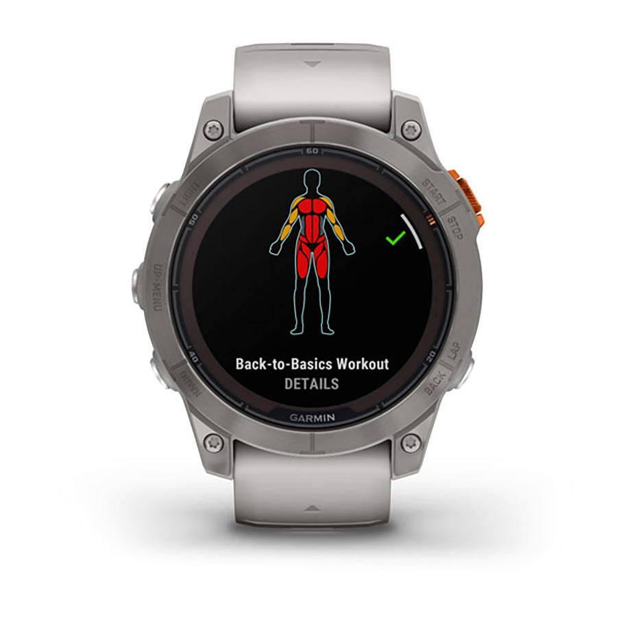 Garmin, fenix 7 Pro Sapphire Solar, Watch, Watch Color: Titanium, Wristband: Fog Grey/ Ember Orange - Silicone