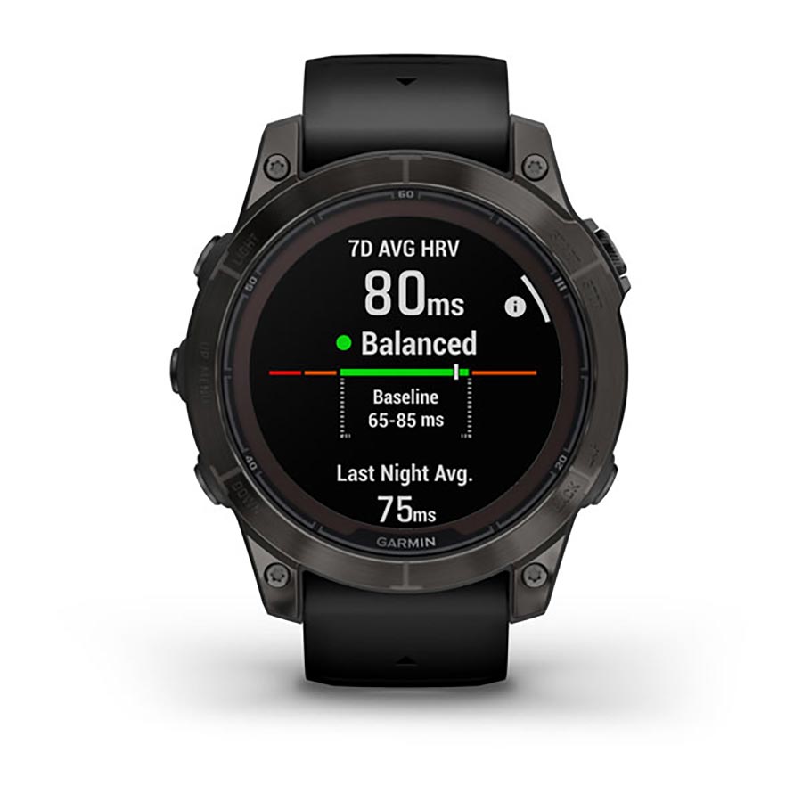 Garmin, fenix 7 Pro Sapphire Solar, Watch, Watch Color: Titanium, Wristband: Fog Grey/ Ember Orange - Silicone