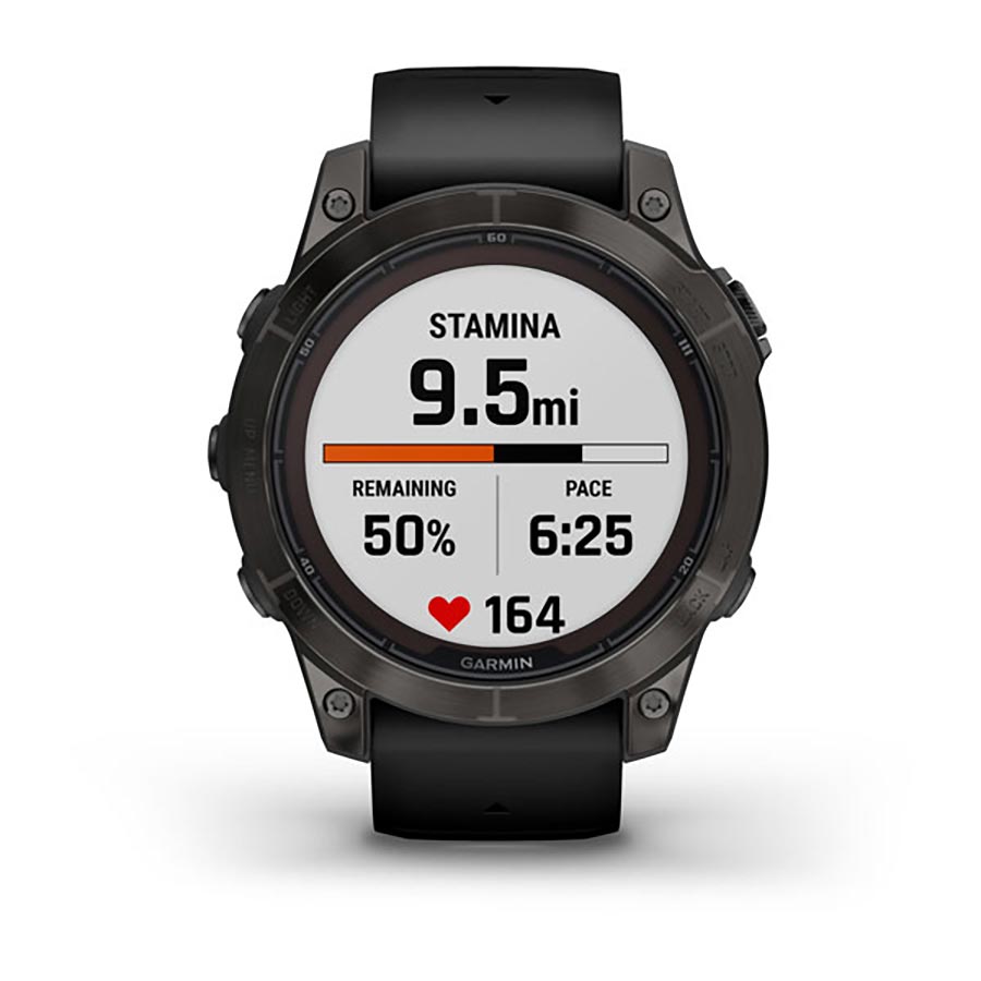 Garmin, fenix 7 Pro Sapphire Solar, Watch, Watch Color: Titanium, Wristband: Fog Grey/ Ember Orange - Silicone