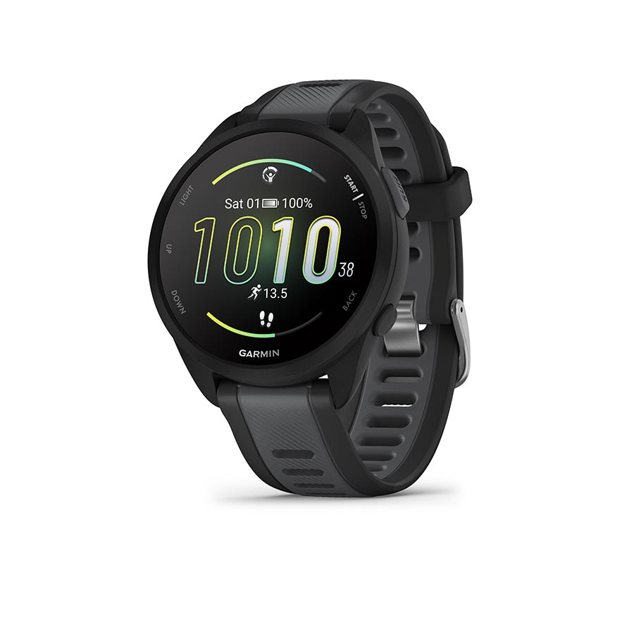 Garmin, Forerunner 165, Watch, Watch Color: Grey, Wristband: Whitestone - Silicone