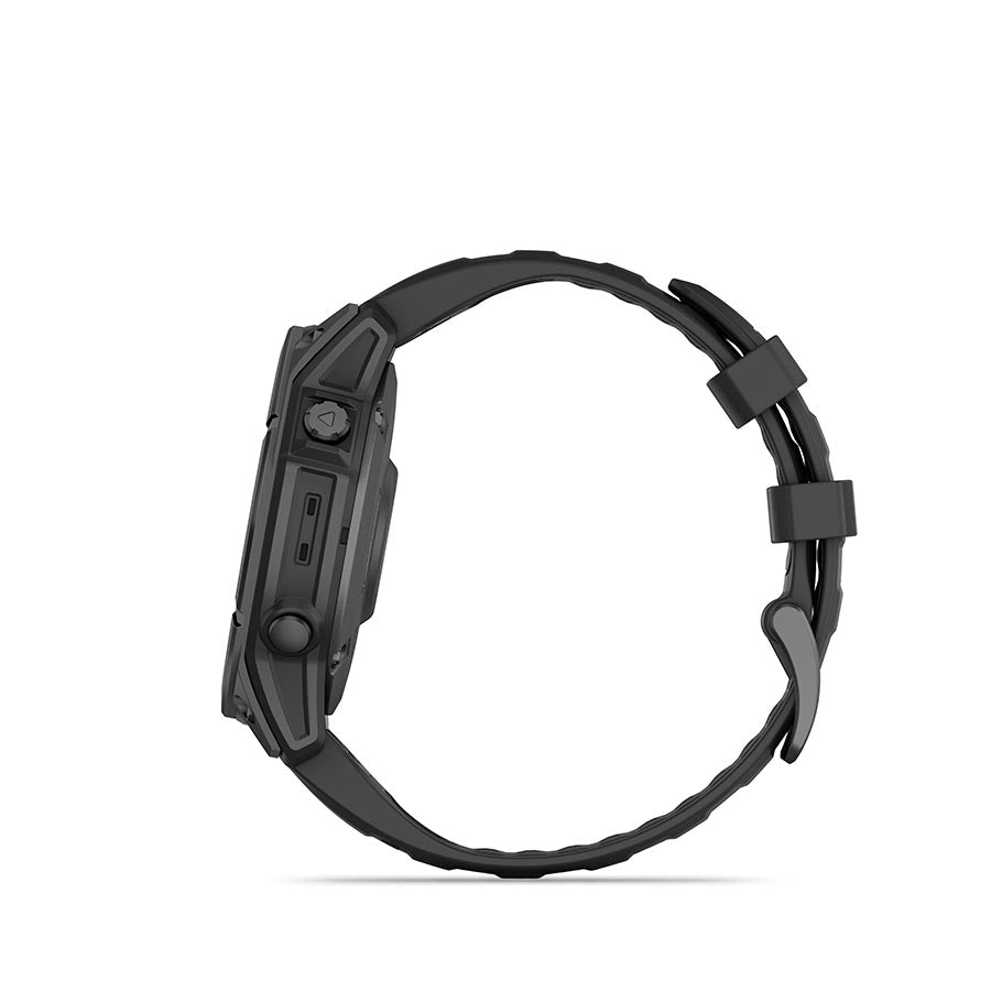 Garmin, fenix E AMOLED 47mm, Watch, Watch Color: Slate Grey, Wristband: Black - Silicone