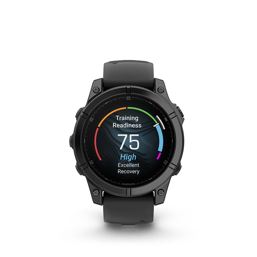 Garmin, fenix E AMOLED 47mm, Watch, Watch Color: Slate Grey, Wristband: Black - Silicone