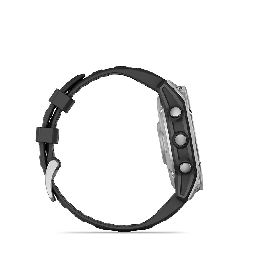 Garmin, fenix E AMOLED 47mm, Watch, Watch Color: Slate Grey, Wristband: Black - Silicone