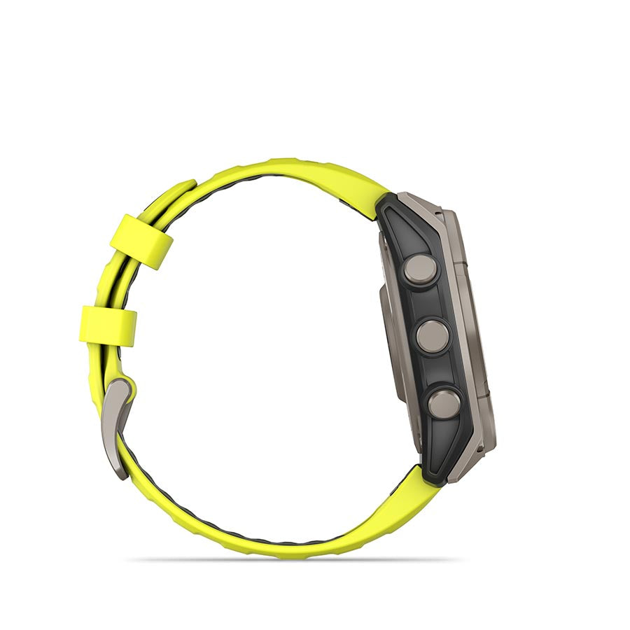 Garmin, fenix 8 Solar Sapphire 47mm, Watch, Watch Color: Titanium, Wristband: Amp Yellow/ Graphite - Silicone