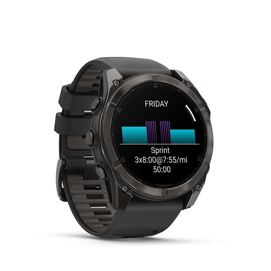 Garmin, fenix 8 AMOLED Sapphire 51mm, Watch, Watch Color: Grey, Wristband: Black/ Pebble Gray - Silicone