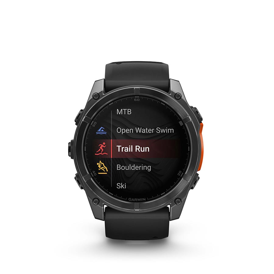 Garmin, fenix 8 AMOLED 51mm, Watch, Watch Color: Slate Grey, Wristband: Black - Silicone