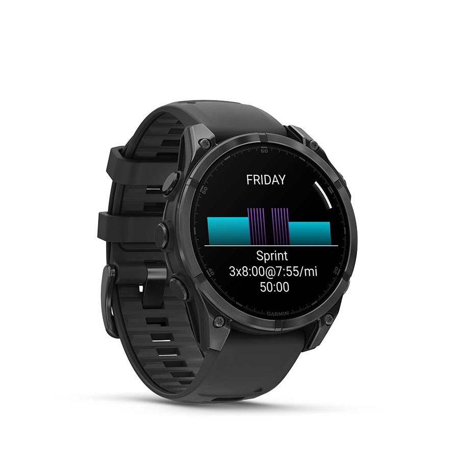 Garmin, fenix 8 AMOLED 47mm, Watch, Watch Color: Slate Grey, Wristband: Black - Silicone