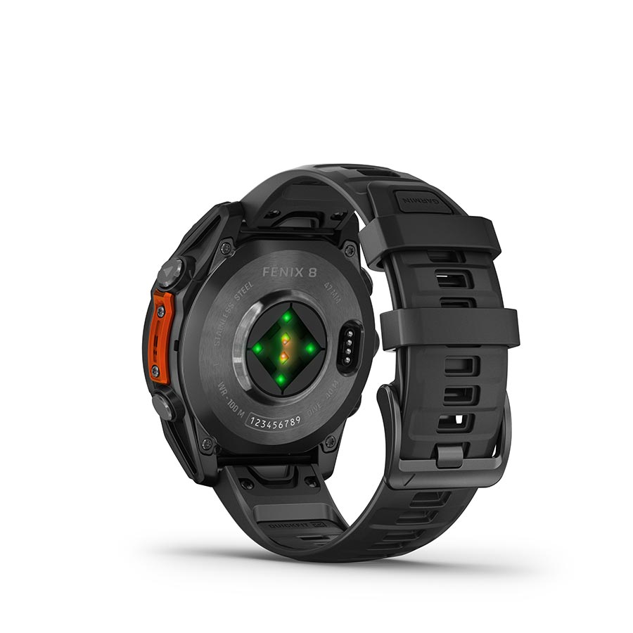 Garmin, fenix 8 AMOLED 47mm, Watch, Watch Color: Slate Grey, Wristband: Black - Silicone